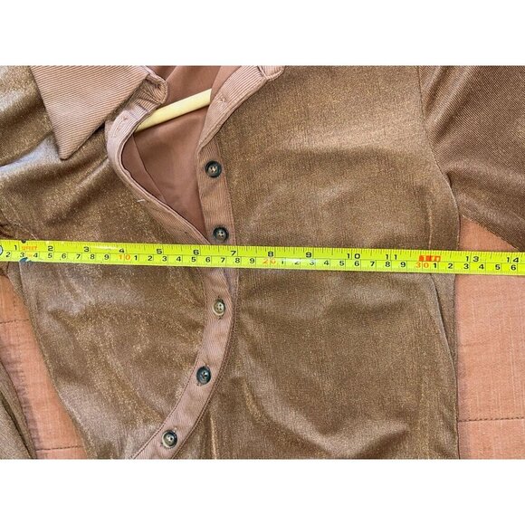 Camila Coelho Cera Button-Down Long Sleeves  Womens Mini  Dress Size XS - Chesnu - Picture 7 of 9